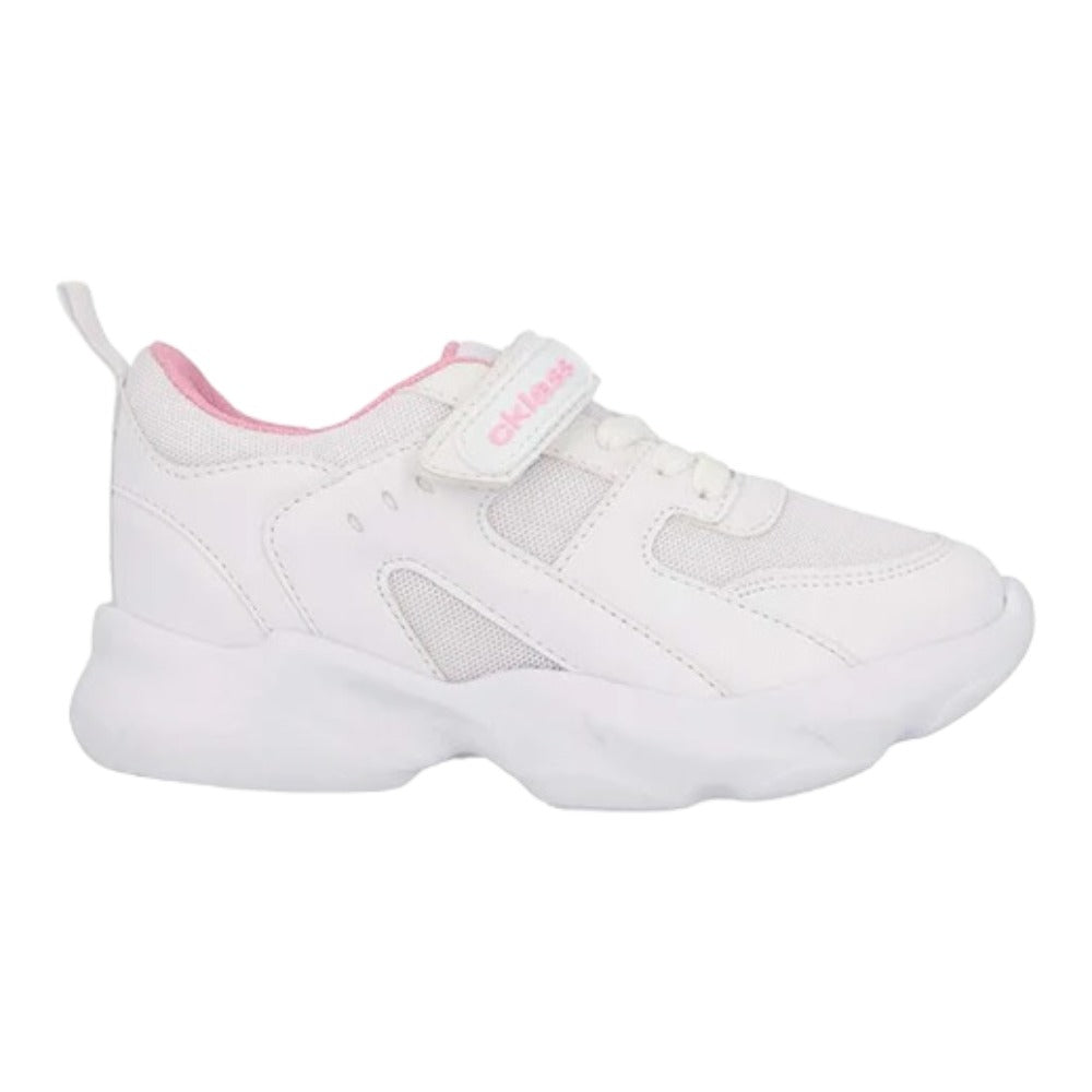 Tenis escolar infantil Niña color blanco 038-38