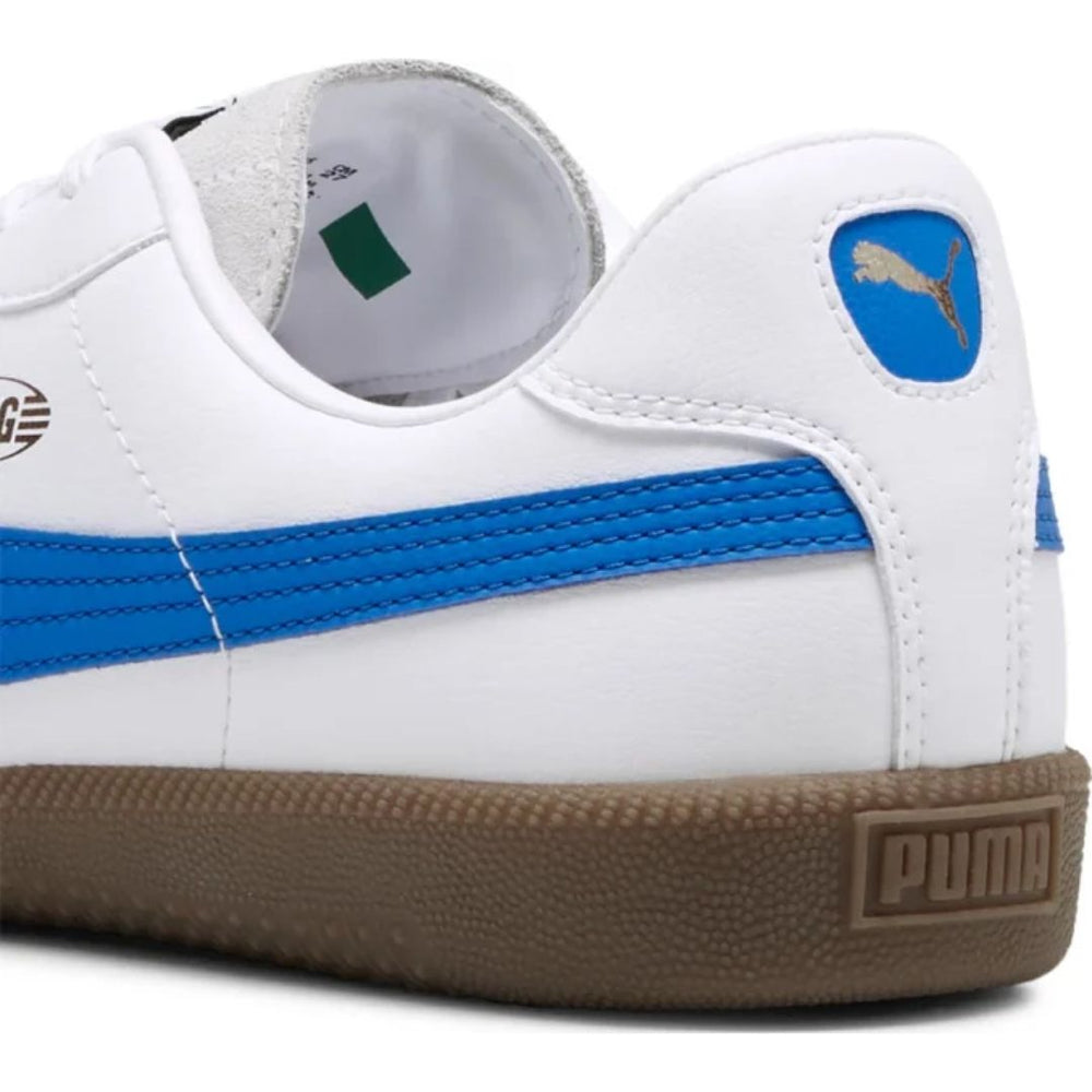 tenis casual PUMA king 21 Blanco con azul