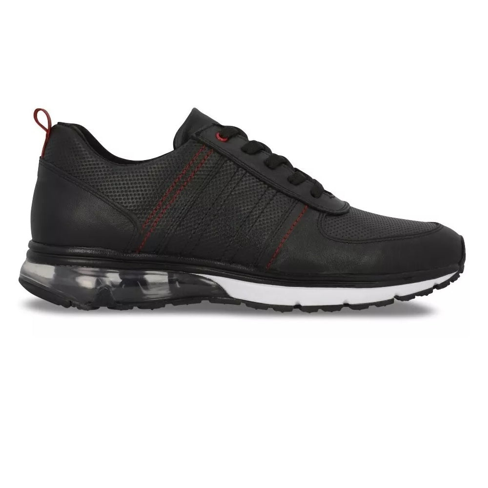 Sneakers Casual Hombre Color Negro Piel Genuina 470-13