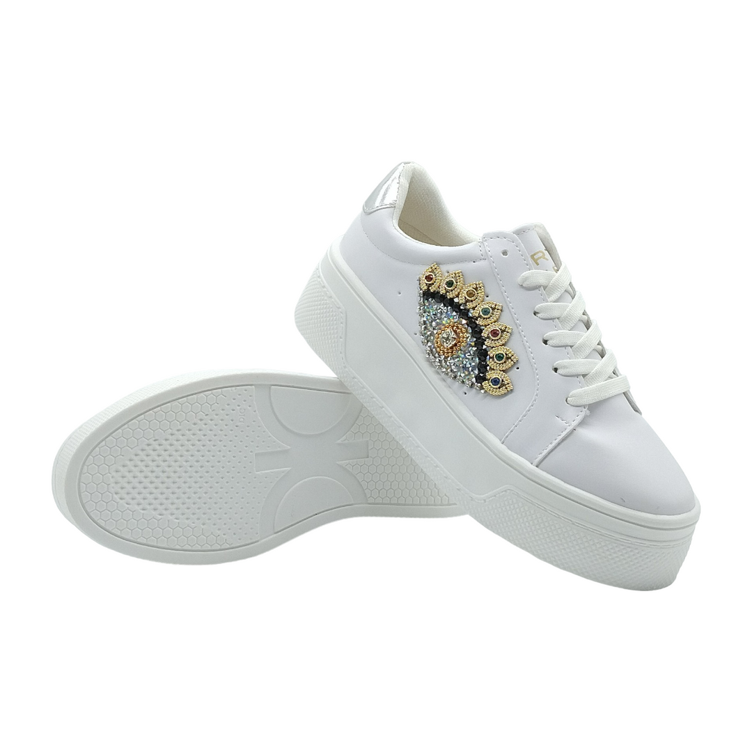 Tenis Sneakers Mujer Color Blanco Ojo Turco TF532