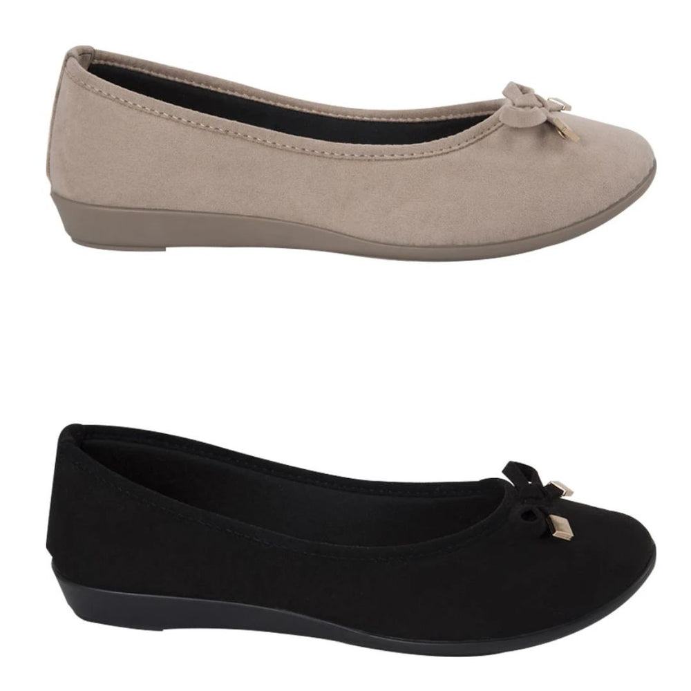 Duo ballerinas con plantilla acojinada color negro y beige 825751